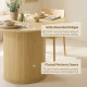 Round Dining Table for 5, 47 Inch Kitchen Table with Fluted Pedestal Base, for Kitchen Living Room Dining Room, Natural
