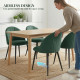 Modern Dining Chairs Set of 4, Upholstered Dining Room Chairs with Metal Legs, Shell Backrest, Padded Seat, Green