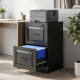 2 Drawer File Cabinet with Lock, Vertical Filing Cabinet with Adjustable Hanging Bars for A4 and Letter Size, Black