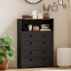 Shoe Cabinet with 2 Flip Drawers, Narrow Shoe Storage Cabinet, Black