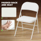 Set of 6 Metal Foldable Chairs, PU Leather Padded Folding Chairs with Cushion Seat and Open Back for Indoor, White