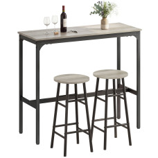 3-Piece Counter Height Bar Table and Chairs, Dining Table and Chairs Set for 2, Pub Table and Chairs