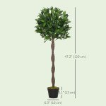 4FT Artificial Laurel Tree Set of 2, Lifelike Fake Plant with 564 Leaves, Potted Fake Plant for Home Office Decor, Green