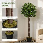 4FT Artificial Laurel Tree Set of 2, Lifelike Fake Plant with 564 Leaves, Potted Fake Plant for Home Office Decor, Green