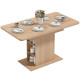 Extendable Dining Table for 4-6 People, 43.3"-51.2" Kitchen Table with 6 Open Shelves, Natural Wood