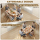 Extendable Dining Table for 4-6 People, 43.3"-51.2" Kitchen Table with 6 Open Shelves, Natural Wood