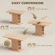 Extendable Dining Table for 4-6 People, 43.3"-51.2" Kitchen Table with 6 Open Shelves, Natural Wood