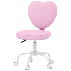 Heart Love Shaped Back Design Office Chair with Adjustable Height, Pink