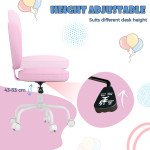 Heart Love Shaped Back Design Office Chair with Adjustable Height, Pink