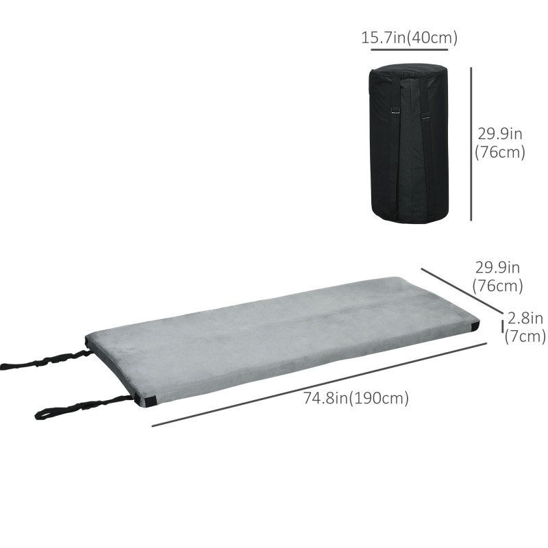 Camping Mat, Sleeping Mat, Memory Foam Sleeping Pad, 2.8'' Thick Portable Roll Up Camping Mattress Sleeping Pad & Floor Mattress, Cot Mat Pad with Travel Bag, Grey