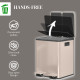 Dual Garbage Bin, Soft-Close Trash Can with Foot Pedal, 2 x 20 Liter Garbage Can with Removable Inner Buckets, Gold
