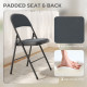 4 Pack Folding Chairs with Padded Seats, Velvet Portable Party Chairs with Steel Frame, Dark Grey