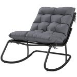 Outdoor Rocking Chair, Oversized Rocking Patio Chair with 25