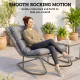Outdoor Rocking Chair, Oversized Rocking Patio Chair with 25