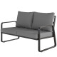 Outdoor Sofa Thick Cushions Outdoor Patio Couch Loveseat 2 Seater for Garden Black and Light Grey