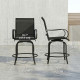Outdoor Bar Stools Set of 2, 360° Swivel Bar Height Chairs, 27.6" x 28.7" x 48.4", Black