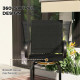 Outdoor Bar Stools Set of 2, 360° Swivel Bar Height Chairs, 27.6" x 28.7" x 48.4", Black