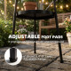 Metal Patio Side Table, 2-Tier Round End Table, for Living Room, Bedroom, Garden, Balcony, Black