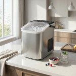 Portable Ice Maker Countertop, Self-Cleaning Ice Machine with 2 Bullet Ice Sizes, Ice Scoop, Silver
