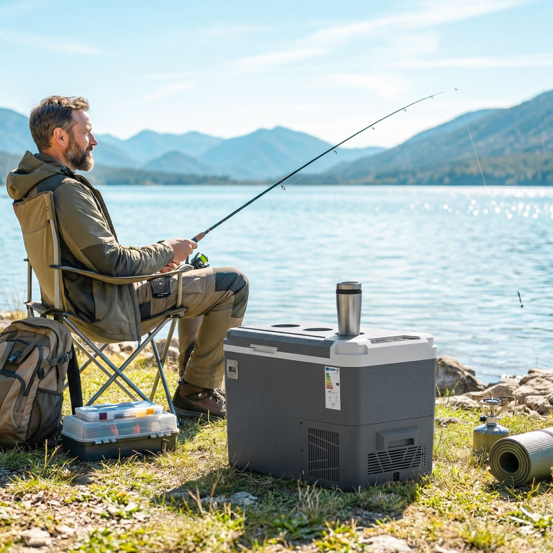 12 Volt Car Refrigerator, 26QT Car Fridge with App Control, 12/24V DC and 100-240V AC, -4℉-68℉, Travel Camping