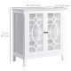 Sideboard Cabinet, Buffet Table with Double Framed Glass Doors, 2 Adjustable Shelves and Elevated Base White