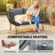 Outdoor Couch Patio Sofa with Cushions, 2 Seater Patio Furniture Loveseat with Galvanized Steel Frame, Light Grey