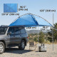 Car Awning Camping Tailgate Tent for SUV, 3000mm Waterproof Car Side Awning with Carry Bag, Light Blue