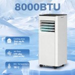 8000 BTU Portable Air Conditioner, AC Unit with Dehumidifier, Fan, WiFi Voice Remote Control, for Room up to 344 Sq. ft