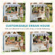 Qaba Outdoor Playhouse, Wooden Kids Playhouse with Dog Door, Cookware, Blackboard, Bench, Doorbell for Ages 2+