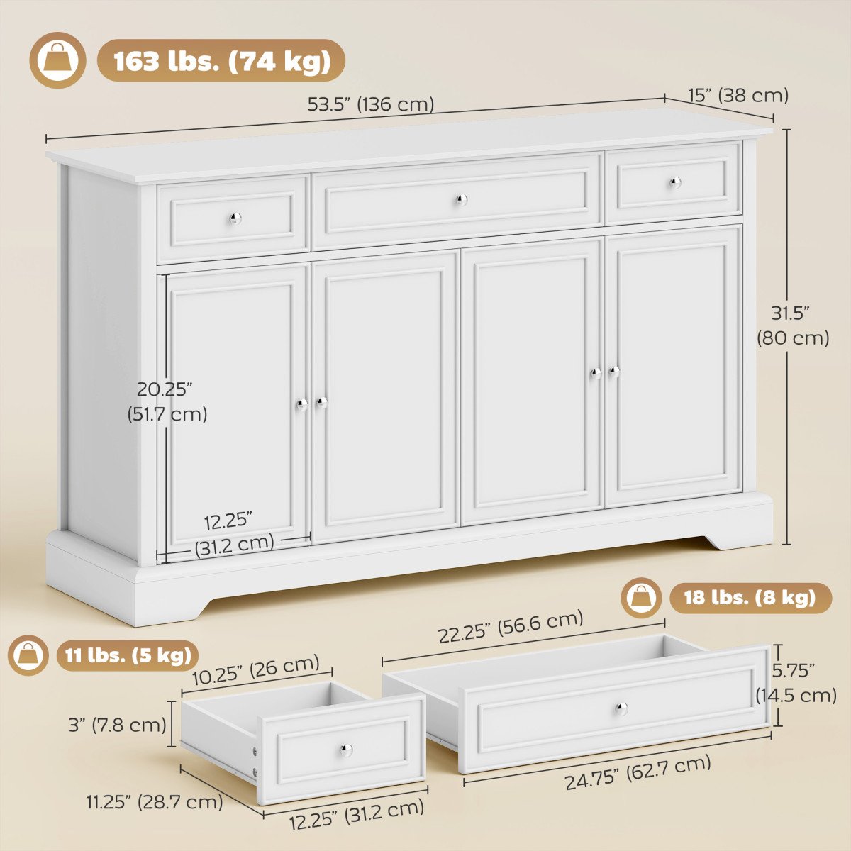 Sideboard Buffet Cabinet, 54