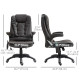 Office Chair Heated Ergonomic Massage Swivel Vibrating High Back Faux Leather Executive Chair Office (Brown)