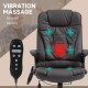 Office Chair Heated Ergonomic Massage Swivel Vibrating High Back Faux Leather Executive Chair Office (Brown)