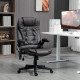 Office Chair Heated Ergonomic Massage Swivel Vibrating High Back Faux Leather Executive Chair Office (Brown)