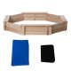 Kids Sandbox with Cover, Wooden Sand Box with Seat, Outdoor Children Sand Pit for Backyard, Garden for Ages 3-8, Natural