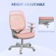 Office Chair, Small Computer Desk Chair with Mesh Back, Swivel Castors, Arm, Pink