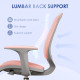 Office Chair, Small Computer Desk Chair with Mesh Back, Swivel Castors, Arm, Pink