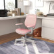 Office Chair, Small Computer Desk Chair with Mesh Back, Swivel Castors, Arm, Pink