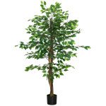 5ft Artificial Tree Ficus, Indoor Fake Plant with Pot, for Home Decor