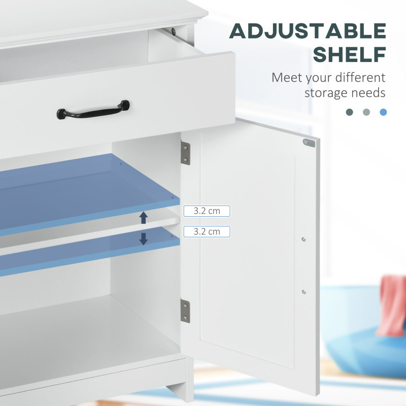 3-Piece Bathroom Furniture Set, Modern Bathroom Storage Cabinet with Drawers and Shelves, Tall and Small Floor Cabinets, Wall-mounted Medicine Cabinet, White
