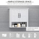 3-Piece Bathroom Furniture Set, Modern Bathroom Storage Cabinet with Drawers and Shelves, Tall and Small Floor Cabinets, Wall-mounted Medicine Cabinet, White