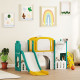 Qaba 7 in 1 Toddler Slide with Basketball Hoop, Climbing Frame, Telescope, Drawing Board, Storage Box for Ages 1-3, Yellow