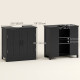 edestal Under Sink Cabinet, Bathroom Vanity Cabinet Storage with Double Doors and Adjustable Shelf, Black