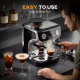 15 Bar Coffee Maker Espresso Machine with Grinder Milk Frother Stainless Steel Espresso Maker for Cappuccino Latte Black