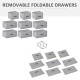 Dresser for Bedroom with 9 Drawers, 4-Tier Fabric Chest of Drawers, Tall Dresser Storage Tower with Steel Frame and Wooden Top for Closets, Nursery Room, Grey