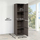 Wicker Outdoor Storage Cabinet, 4 Shelf Patio Storage Cabinet with Adjustable Shelves and Magnetic Doors, Brown