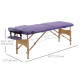 83 Inch Portable Folding Massage Table, Height Adjustable Professional Salon Spa Facial Couch Bed with Free Carrying Case, Headrest, Armrests, Purple