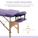 83 Inch Portable Folding Massage Table, Height Adjustable Professional Salon Spa Facial Couch Bed with Free Carrying Case, Headrest, Armrests, Purple