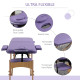 83 Inch Portable Folding Massage Table, Height Adjustable Professional Salon Spa Facial Couch Bed with Free Carrying Case, Headrest, Armrests, Purple