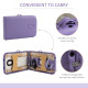 83 Inch Portable Folding Massage Table, Height Adjustable Professional Salon Spa Facial Couch Bed with Free Carrying Case, Headrest, Armrests, Purple