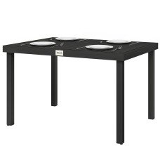 Aluminum Outdoor Dining Table for 6, Patio Rectangular Table, 47.2